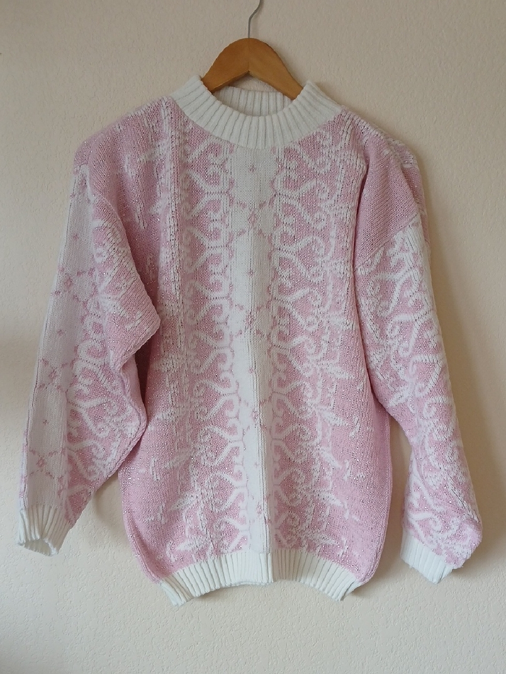 Vintage Nan Dorsey Pink Sparkle 90s Sweater